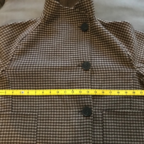 Mervin Short Coat Jacket in Brown Houndstooth Wool Size 4 NWT - Picture 6 of 16